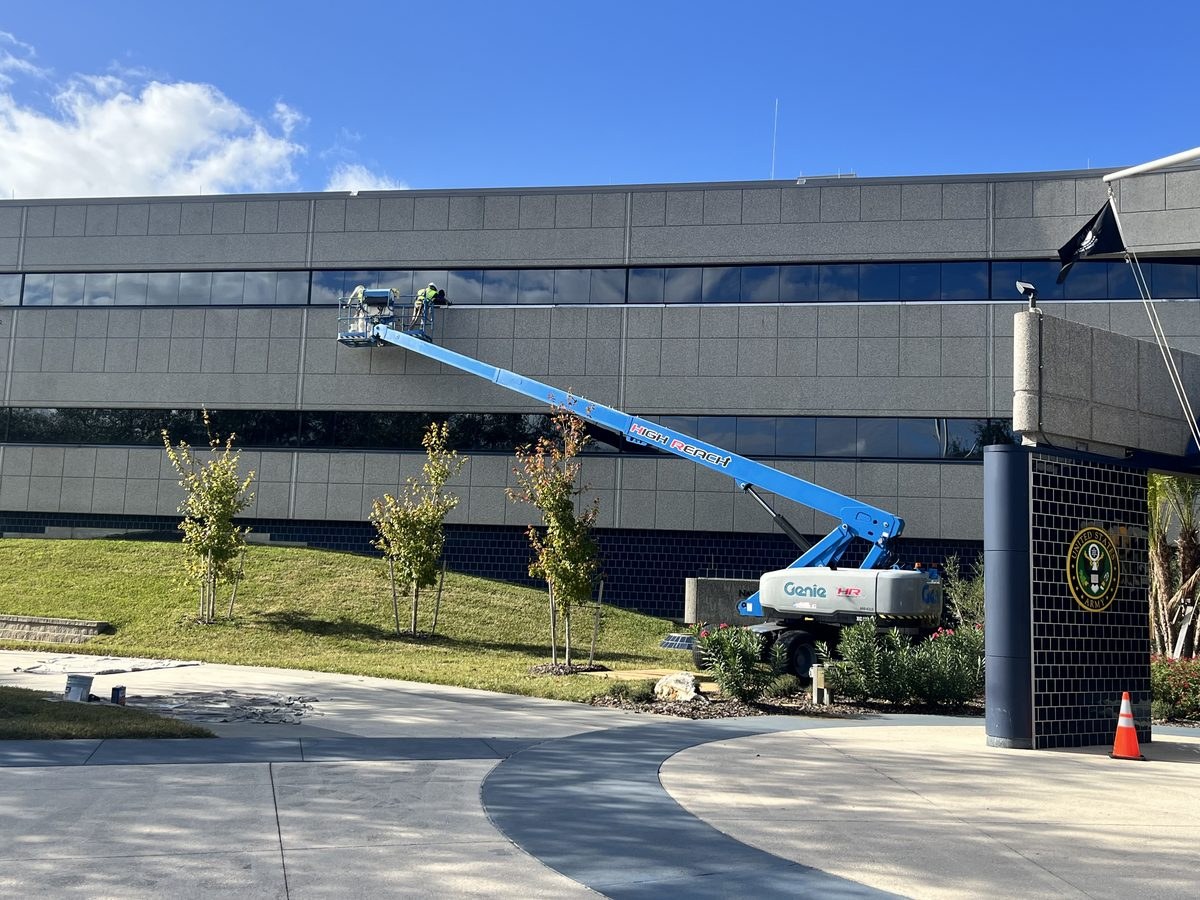 Commercial painting boom lift